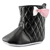 Luvable Friends Quilted ベビー 米国 12-18 Months ブラック カジュアルブーツ [並行輸入品]