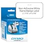 DYMO LabelWriter Visitor Management Label, Name Badge, Non-Adhesive, White, 2-1/4" x 4-1/5", 250 per pack