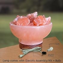Large Himalayan Salt Crystal Prosperity Bowl Lamp 8-10Lbs Pounds
