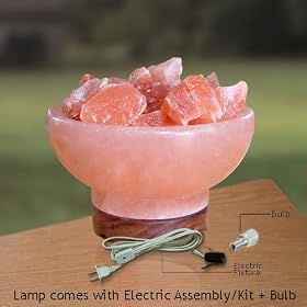 Large Himalayan Salt Crystal Prosperity Bowl Lamp 8-10Lbs Pounds