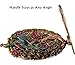 Ivenf Large Size Vintage Foldable Metal Handheld Oval Make-Up Mirror, Peacock Couple In Woods, Rose Copper
