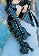 Ellie Shoes 557-OLIVIA, 5 inch Heel Thigh High Stretch Boot