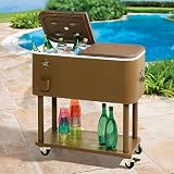 Brylane Home Retro Cooler With Wheels (TAUPE,0)