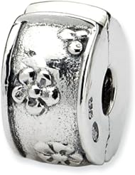 Sterling Silver Reflections Hinged Floral Clip Bead