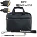 Lenovo IdeaPad S10e Notebook 41872NU 41872PU 418739U 41874KU 41874LU 41874MU Netbook Black Luxurious Netbook Carrying Bag with Shoulder Trap + DVI to HDMI 10FT Cable + Determination Hand Strap