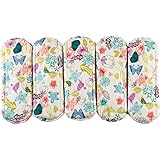 Wegreeco Bamboo Reusable Sanitary Pads - Cloth Sanitary Pads - Pack of 5 (Medium, Camellia Beauty)