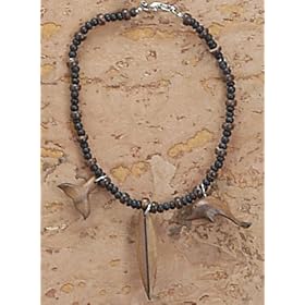 Hawaiian Wood and Beads Anklet-Dolphin, Surfboard and Whales Tail