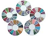 Bundle Monster 5 Nail Art Nailart Manicure Wheels w/ 3D Designs Glitters Rhinestones Beads - total over 7000pc