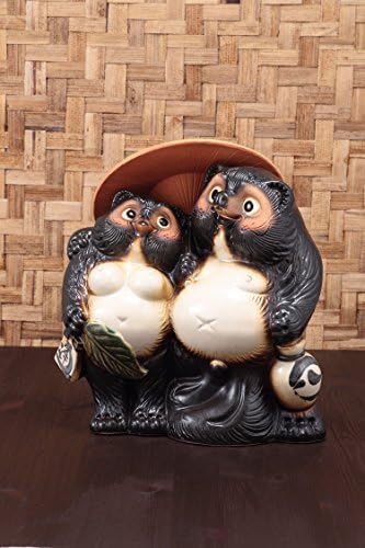 Shigaraki Pottery Japanese Tanuki (Raccoon Dog)- Pair Tanuki