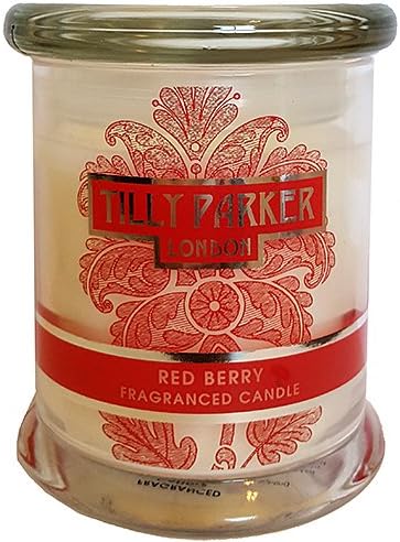 Tilly Parker London Red Berry Fragranced Candle 7.5 Oz. In Glass From England