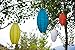 Allsop Home and Garden 31025 Soji Pod Turquoise, LED Outdoor Solar Lantern, Handmade with Weather-Resistant UV Rated Fabric, Stainless Steel Hardware, Chinese Style Light, 1-Count