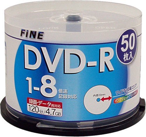 FINE DVD-R 8�{���E50���E���C�h�v�����^�u�� �yFIDVR47-8X50PW�z