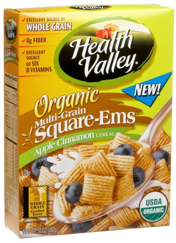 Health Valley Apple Cinnamon Square-ems, 10 Ounce Boxes (Pack of 6) by Health Valley