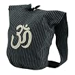 Cotton Stripe Om Sling Shoulder Bag-Black Navy