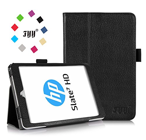 HP Slate S7-4200US 7-Inch Case Cover, FYY® Premium Soft Folio Leather Case for HP Slate S7-4200US 7-Inch Black(With Auto Wake/Sleep Feature)