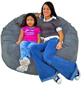4-feet Grey Micro Suede Cozy Sac Bean Bag Chair Love Seat
