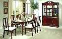 7pc Queen Anne Style Cherry Finish Dining Table & Chair Set
