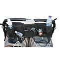 JL Childress Double Wide Bottles 'N Bags Stroller Organizer, Black