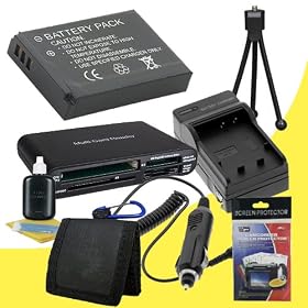 NP-BN1 Lithium Ion Replacement Battery w/Charger + Memory Card Reader/Wallet + Deluxe Starter Kit for Sony DSC-TX66, DSC-T110, DSC-T99, DSC-TX5, DSC-TX7, DSC-TX9, DSC-TX10, DSC-TX100V, DSC-W310, DSC-W320, DSC-W330, DSC-W350, DSC-W380, DSC-W510, DSC-W530, DSC-W560, DSC-W570, DSC-WX5, DSC-WX9 Digital 