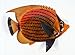 XL Handpainted Antique Color Tropical Fish Replica Wall Plaque, 12 x 12 inches, Unframed, Wall Mount, Modern, Contemporary, Living Room, Bedroom