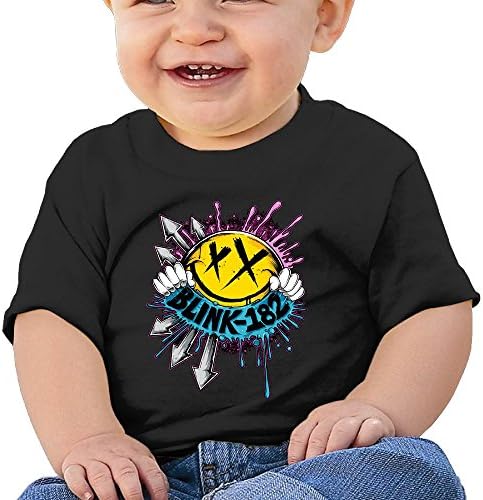 HZERUI Infants &amp;Toddlers Baby's Blink 182 Deck Smiley Logo T-Shirt Black 6 M For 6-24 Months.