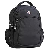 17 inch Black Business Traveler Quad-Compartment Laptop Notebook Backpack School Bag Bookbag Hiking Climbing Daypack by K-Cliffs