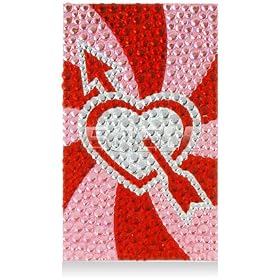 Ecell - ARROW TO THE HEART 3D RHINESTONES PHONE BLING STICKER
