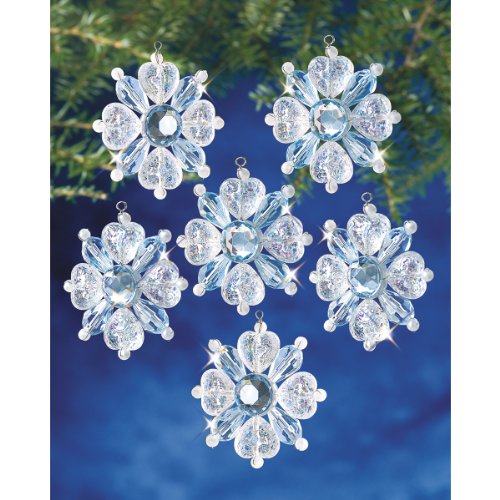 Beadery Holiday Beaded Ornament Kit, Filagree Snowflake, 1.75-Inch. Makes 12 Beadery Holiday Beaded Ornament Kit, Filagree Snowflake, 1.75-Inch. Makes 12