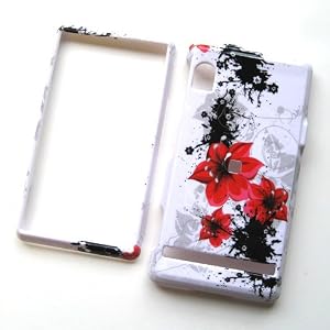 Motorola Droid A855 Verizon Snap On Protector Hard Case Image Cover Artistic Red Flowers