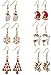 MODEBOX Women's Christmas Dangle Earrings Girls Fashion Cute Stainless Steel Ear Ring Set (6 Pairs) Color Chirstmas Earring1
