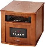 LIFESMART Quartz Infrared Heater  With Remote, Walnut