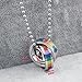 PAMTIER GAY Pride Rainbow Double Cross Rings Pendant Necklace Lgbt Lesbian Flag with Chain Homosexual