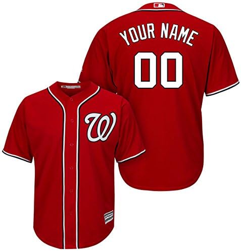 Mens Washington Nationals Red Custom Jersey Scherzer Max 31 Size S