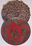 Scott's Cakes Mini Chocolate Covered Pretzels with Christmas Color Non-Pareils in a Holly Tin