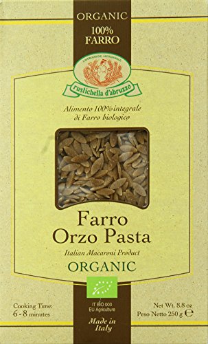 Rustichella D'Abruzzo Pasta Orzo Organic Farro in Box, 8.8 Ounce