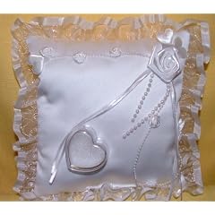 Ringkissen " Eheringe " 20 x 20 cm Wei� sehr sch�n vom Esprito