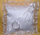 Ringkissen " Eheringe " 20 x 20 cm Wei� sehr sch�n vom Esprito