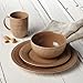 Rachael Ray Cucina Dinnerware 16-Piece Stoneware Dinnerware Set, Mushroom Brown