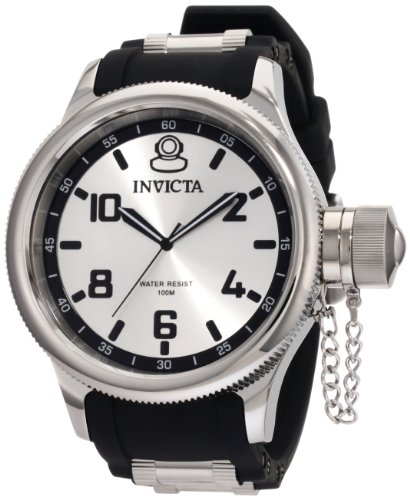 Invicta Men's 1435 Russian Diver Silver Dial Rubber Watch