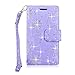 Cellularvilla Sharp Aquos Crystal Pu Leather Wallet Card Flip Open Pocket Case Cover Pouch for Sharp Aquos Crystal 306SH (Purple Glitter)