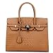 Vicenzo Aidos Gator Italian Leather Tote Handbag