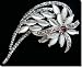 White and Silver Crystals Flower Pin B1R23