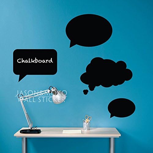 4pcs Thoughts Bubbles Speech Chalkboard Vinyl Art Wall Sticker Decal Mural Wallpaper Memo Note List Home Decoration 50x80cm
