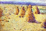 Angrand, Charles - . Hay Ricks in Normandy. Hand Painted Reproduction Oil on canvas