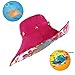 WindFeel Women Large Wide Brim Beach Hat with Sun Visor Shade Multicolor Flowers, Hot Pink