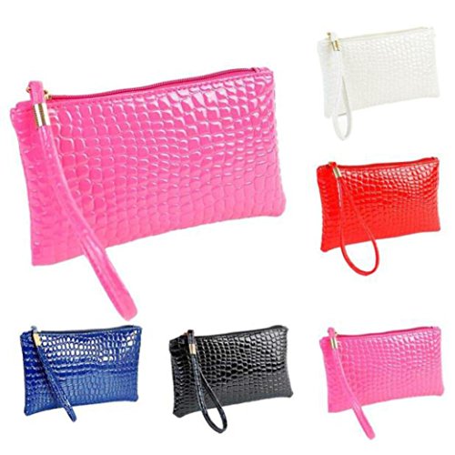 Ammazona Women Crocodile Leather Clutch Handbag Bag Coin Purse
