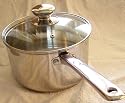 CASA STAINLESS STEEL 18CM SAUCEPAN AND GLASS LID