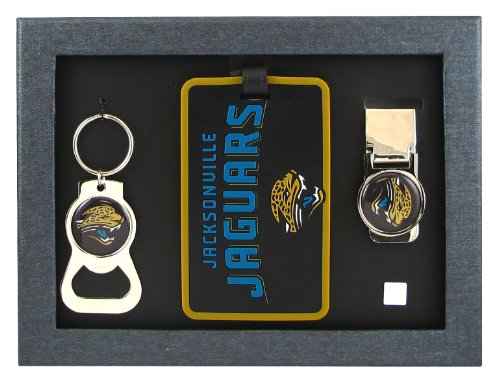 Jacksonville Jaguars - NFL Bottle Opener Key Ring, Luggage Tag, Money Clip Gift Set