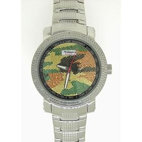 Click here to buy JoJino Platinum Series ByTechno Swiss Solid Platinum Plated Stainless Steel Genuine Diamond Bling... by JoJino.