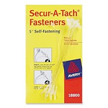 Avery  Secur-A-Tach  Fasteners, Nylon, Clear, 5 inches, Pack of 1000 (18800)